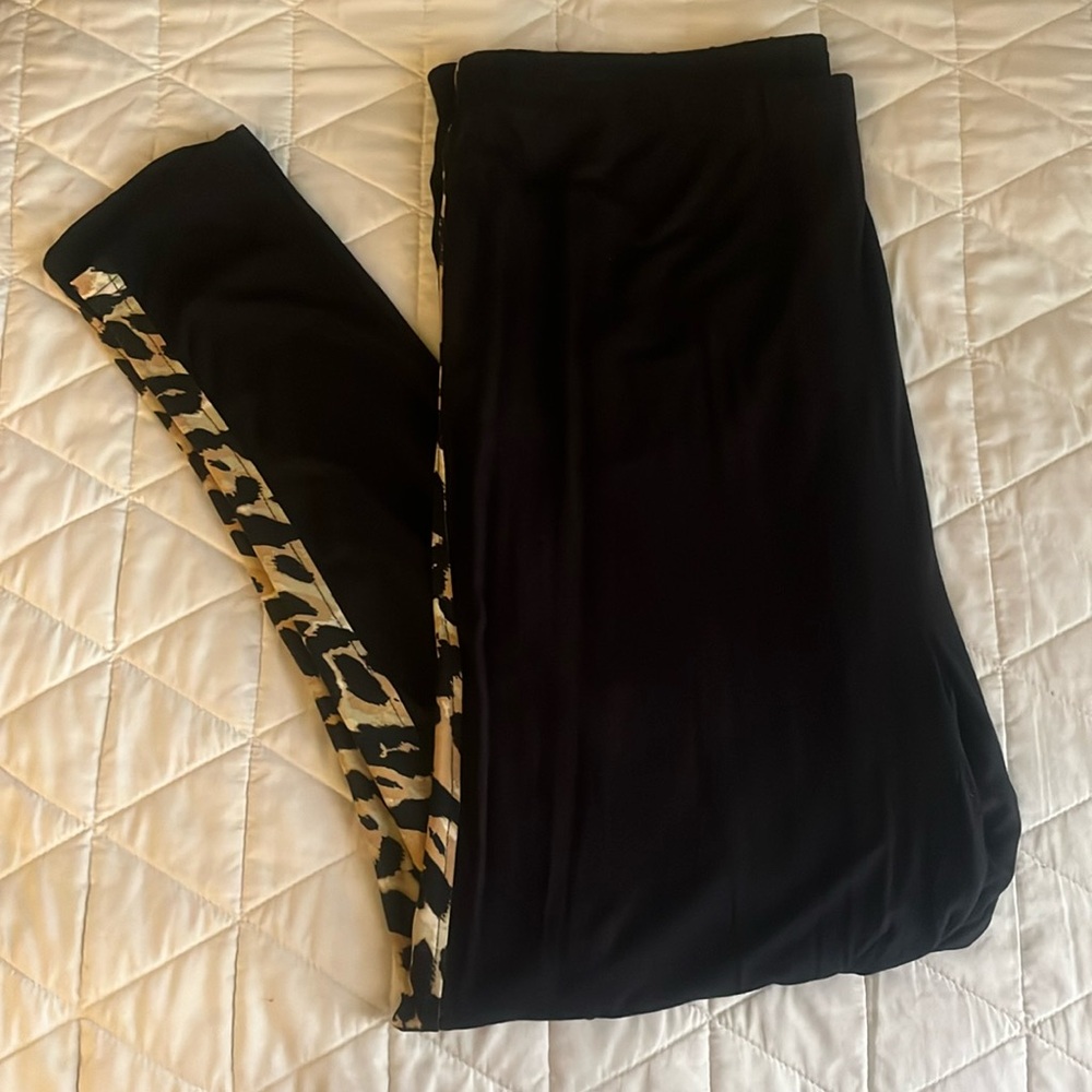 Leopard Trim Pants